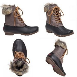Sperry top sider fur trimmed duck boots